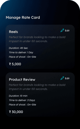 Create Rate Cards